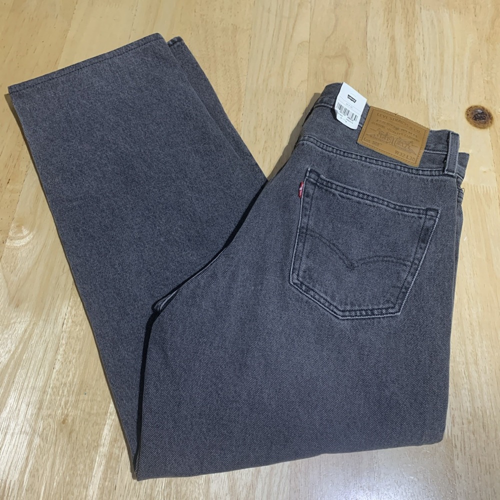 Levi's Premium 568 Loose Straight Jeans Men's 32x30 Gray/Black Denim